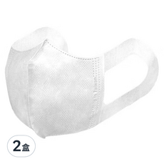 順易利 兒童3D立體口罩寬耳帶 S(16.5 x 12.5cm) 6~10歲, 白色, 50片, 2盒