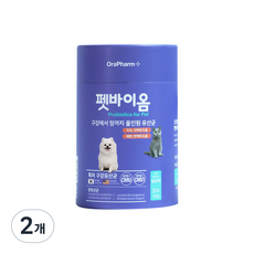 오라팜 반려동물 펫바이옴 유산균 영양제, 구강/치석관리+장건강, 60g, 2개