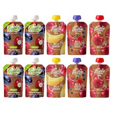 孩童新鮮水果泥 蘋果&李子口味 100g 2包+蘋果&香蕉口味 100g+蘋果&藍莓&草莓口味 100g+蘋果口味 100g組, 2組