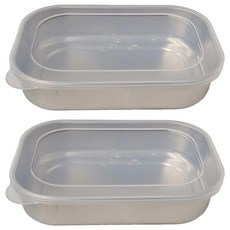 SHIMOMURA 下村 不鏽鋼可堆疊保存盒 淺型, 盒子 2個 + 蓋子 2個, 2個