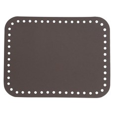 직사각형 가죽 가방바닥 17 x 13 cm, 브라운, 1개