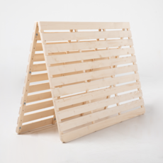 媽媽家具 低床型兩段式可折疊床板 單人, 原木色