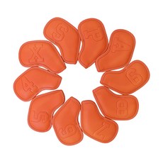 橘色高爾球桿套 10件組, 復古橙色