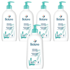 Biolane 法貝兒 溫和保濕乳液, 維生素E抗氧化, 添加甘油保濕因子, 350ml, 5瓶