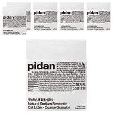 pidan 天然鈉基顆粒寵物貓砂 鈉基礦砂, 6包, 無香, 2.4kg