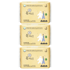 [비건라이프] 유기농본 내츄럴 생리대 날개형, 중형, 18개입, 3개