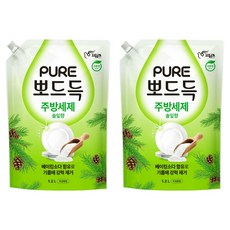 피죤퓨어 뽀드득 주방세제 솔잎향, 1.2L, 2개