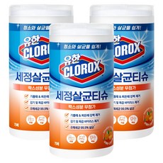 크로락스 유한 세정살균티슈 오렌지 퓨전 75매, 3개