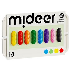 mideer 不沾手豌豆蠟筆, 8色, 1組