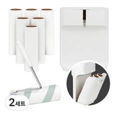 OLIVING 斜切除塵滾筒 + 補充包7入 + 收納盒套組, 2套