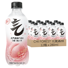 CHI FOREST 元氣森林 白桃風味氣泡水, 280ml, 12瓶