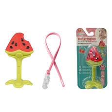 앙쥬 3D 과일 치발기 세트, 치발기 + 스트랩, 수박, 1세트