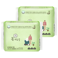 OCBON 本恩 Natural翼型衛生棉, L(28cm), 16片, 2包