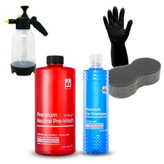 BINDER 中性清潔劑 1L +汽車清潔劑 500ml+洗車工具3件組, 1套