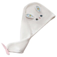 珊瑚絨乾髮帽, 白色星月兔, 1個