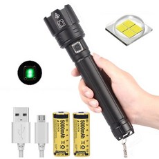 X92 랜턴 + 26650 충전지 2p, 블랙, 1세트
