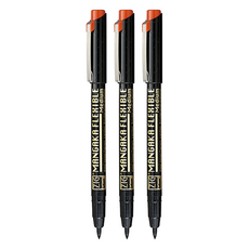 Kuretake 日本吳竹ZIG漫畫勾邊筆 中字 CNMM-065, 咖啡色, 3支