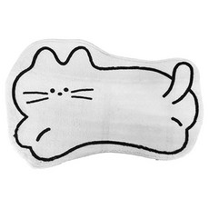 北歐絨毛地墊 飛翔白貓, 柔軟舒適吸水防滑, 57.5 x 38cm