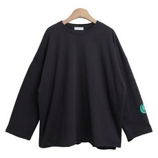 린다샵 여성용 레키으 라운드넥 레터링 슬리브 오버핏 티셔츠 cpt15685k48