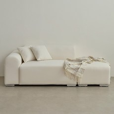 퍼리든 뮤즈 패브릭 쇼파 2인용 팔걸이 우형 + 쿠션 2p + 스툴 방문설치, 아이보리