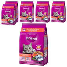 whiskas 偉嘉 貓乾糧, 海鯛鮮蝦口味, 1.2kg, 6袋
