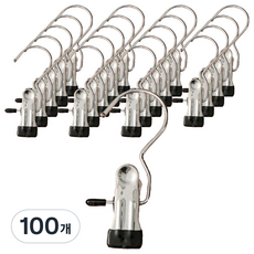 앞날창창 외집게 바지 치마 논슬립 옷걸이, 블랙, 100개