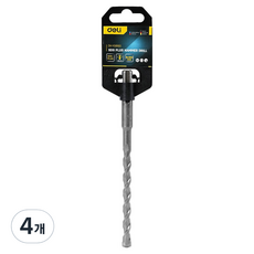 델리 툴즈 SDS Plus 텅스텐 스틸 다용도 해머 드릴 지름 8mm x 160mm 실버 EDH-Y08160, 4개