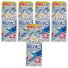 EARTH 地球製藥 冷氣出風口清潔棒 擦拭布 替換用 Set 防霉 除菌 消臭 去汙 防塵, 5盒