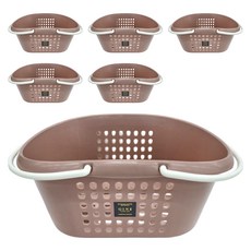 GINII 基尼 多功能衛浴橢圓提籃, M(34.7 x 24.6 x 15.6cm), 香頌粉, 6個