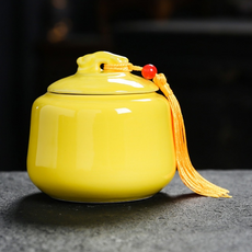 Onrium 玄關裝飾罐 招財紅珠迷你甕 方形, 10 黃色