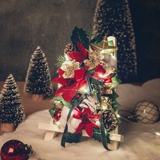 ASPASIA 普切利馬 聖誕迷你花環樹 + LED燈串, 混合顏色