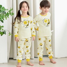 Maykids 兒童青少年甜美蜜蜂保暖內衣上下套裝