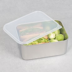 bella cuisine 不鏽鋼方形容器組 2L, 容器 + 蓋子 + 金屬濾網