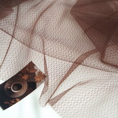 蝴蝶觸網網眼布 15種寬幅面料, 11 巧克力布朗, 1入