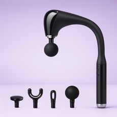 홈플래닛 저소음 프리미엄 효도손 커브 마사지건 5단 조절 부모님 선물용, 블랙, JA-G4