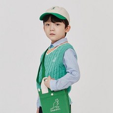 KANGOL KIDS 兒童V領麻花棉質背心 PA 0001