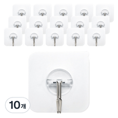 베티에스 프리미엄 무타공 접착식 후크 걸이 8p, 투명, 10개