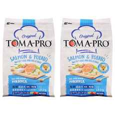 TOMA-PRO 優格 成幼犬用 乾飼料 豐富Omega-3脂肪酸 添加鈣質, 鮭魚+馬鈴薯, 1.5kg, 2袋