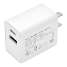LifeHouse PD20W QC3.0 快充充電頭 雙口USB-A +Type-C 廣泛兼容, 白色, 1個