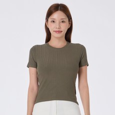 ELSSO 女款羅紋修身短袖T恤