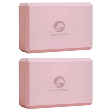 MICHAEL FITNESS 麥克健身 45D瑜珈磚套組, 23 x 15 x 6cm, 初雲粉, 2個