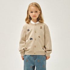 MaritheFrancoisGirbaud 兒童塗鴉熊針織開襟衫