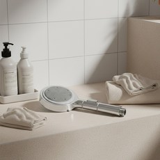 DAILYSHARE 7段模式矽膠按摩型蓮蓬頭, 銀色, 1個