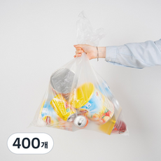 야무진 분리수거 평판 비닐봉투 투명 대형, 400개, 40L