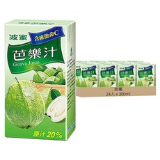 波蜜 含C芭樂汁 抗氧化效果佳 果汁含量高 香甜好喝 順口暢飲 不甜不膩, 300ml, 24入