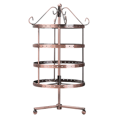 復古鐵藝 旋轉四層飾品架, 古銅色, 1個
