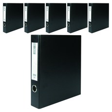 마이다스 D링 합지 바인더 명찰형 3공 A4 5cm, 흑색, 6개