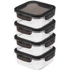 comet BPA FREE 透明正方形密封容器 700ml, 4個, 單品