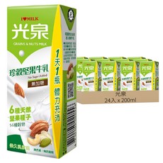 光泉 珍穀堅果牛乳, 200ml, 24入