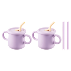 락앤락 리틀럽 실리콘 빨대컵 200ml + 빨대 2p 세트, 2세트, 라벤더